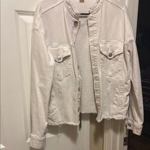 H&M White Jean Jacket Classic Denim Style